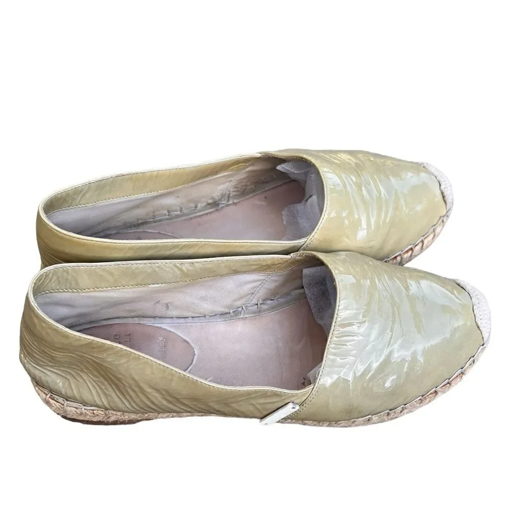 BRUNELLO CUCINELLI Green Patent Leather Espadrilles 36.5